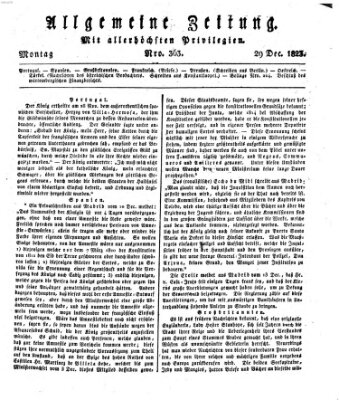 Allgemeine Zeitung Montag 29. Dezember 1823