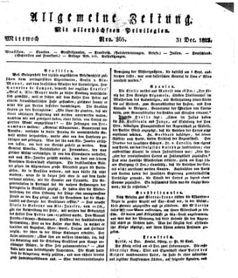 Allgemeine Zeitung Mittwoch 31. Dezember 1823