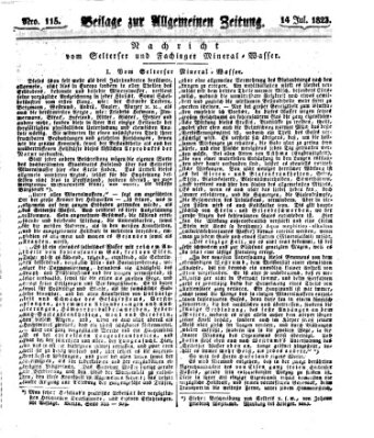 Allgemeine Zeitung Montag 14. Juli 1823