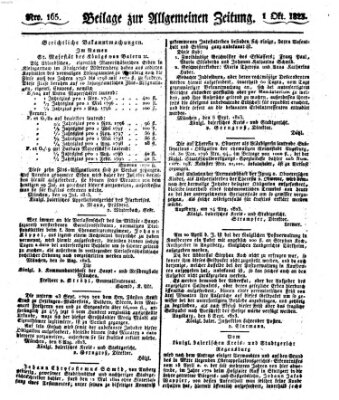 Allgemeine Zeitung Mittwoch 1. Oktober 1823