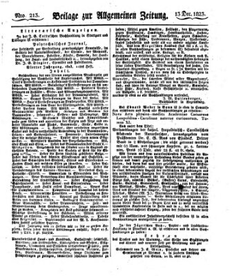 Allgemeine Zeitung Samstag 13. Dezember 1823