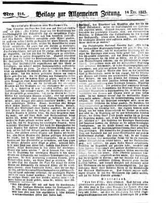 Allgemeine Zeitung Sonntag 14. Dezember 1823