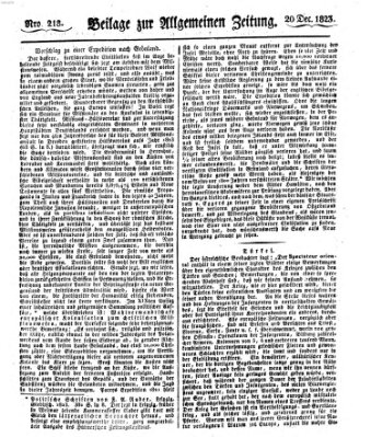 Allgemeine Zeitung Samstag 20. Dezember 1823