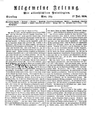 Allgemeine Zeitung Dienstag 27. Juli 1824