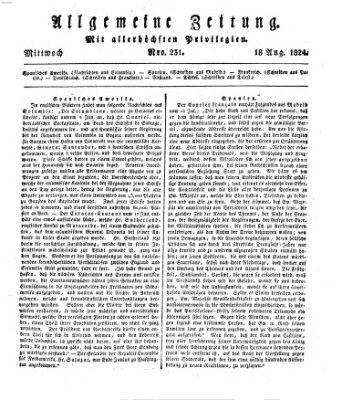 Allgemeine Zeitung Mittwoch 18. August 1824