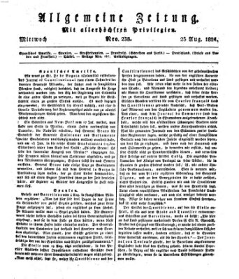 Allgemeine Zeitung Mittwoch 25. August 1824