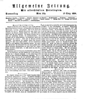 Allgemeine Zeitung Donnerstag 26. August 1824