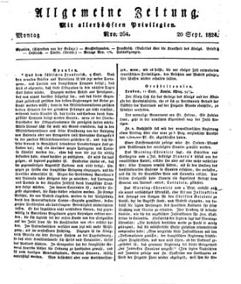 Allgemeine Zeitung Montag 20. September 1824