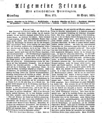 Allgemeine Zeitung Dienstag 28. September 1824