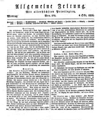 Allgemeine Zeitung Montag 4. Oktober 1824