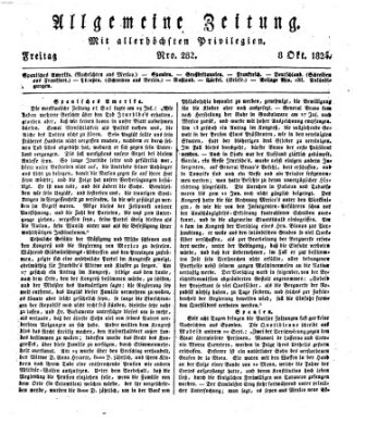 Allgemeine Zeitung Freitag 8. Oktober 1824