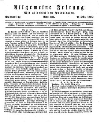 Allgemeine Zeitung Donnerstag 14. Oktober 1824