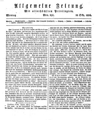 Allgemeine Zeitung Montag 18. Oktober 1824