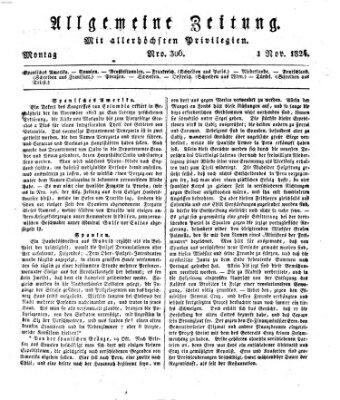 Allgemeine Zeitung Montag 1. November 1824