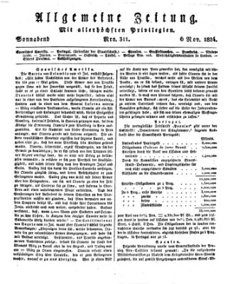 Allgemeine Zeitung Samstag 6. November 1824