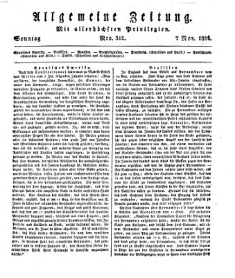 Allgemeine Zeitung Sonntag 7. November 1824