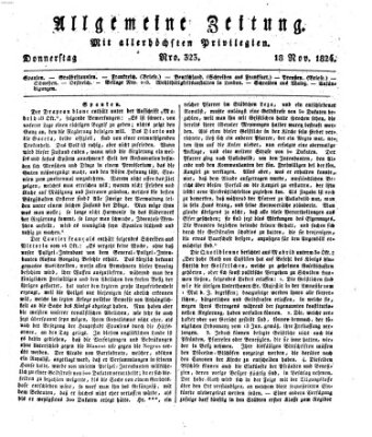 Allgemeine Zeitung Donnerstag 18. November 1824