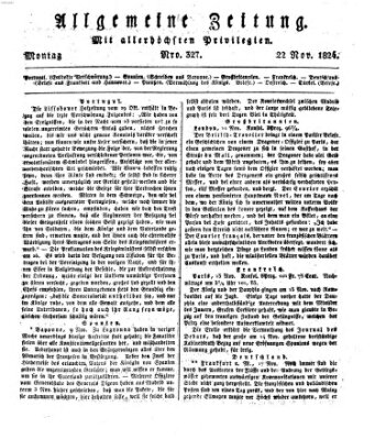 Allgemeine Zeitung Montag 22. November 1824