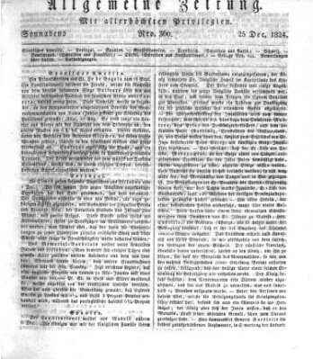 Allgemeine Zeitung Samstag 25. Dezember 1824