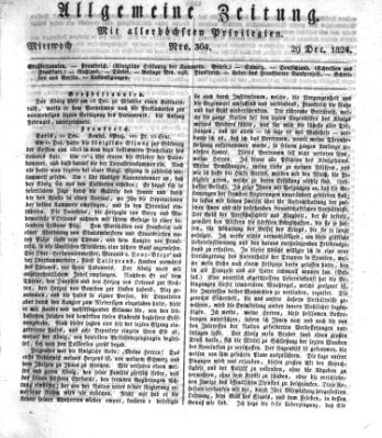 Allgemeine Zeitung Mittwoch 29. Dezember 1824