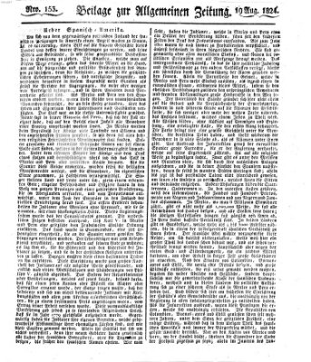 Allgemeine Zeitung Donnerstag 19. August 1824