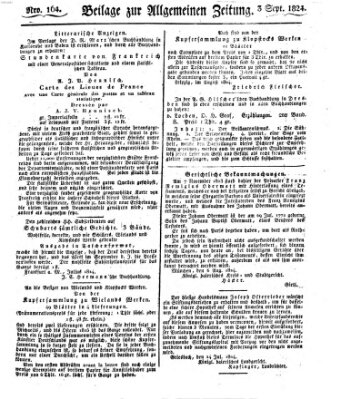 Allgemeine Zeitung Freitag 3. September 1824