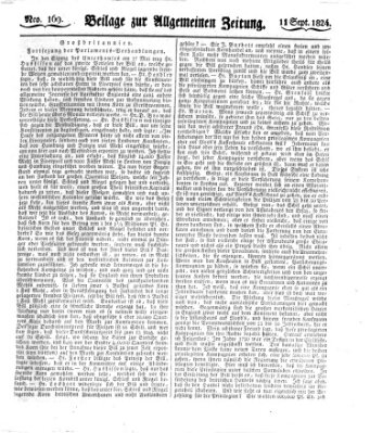 Allgemeine Zeitung Samstag 11. September 1824