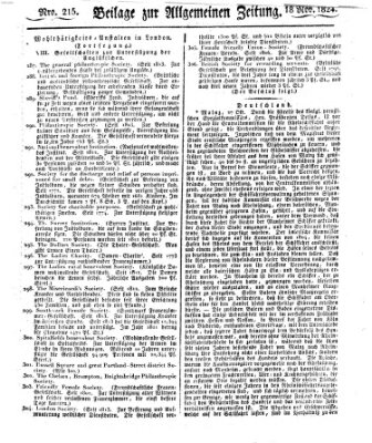 Allgemeine Zeitung Donnerstag 18. November 1824