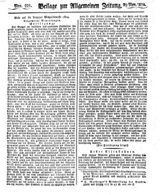 Allgemeine Zeitung Samstag 20. November 1824