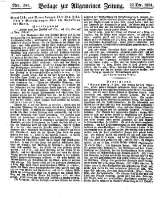 Allgemeine Zeitung Mittwoch 22. Dezember 1824