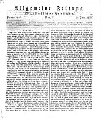 Allgemeine Zeitung Samstag 22. Januar 1825