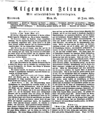 Allgemeine Zeitung Mittwoch 26. Januar 1825