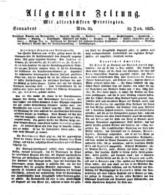 Allgemeine Zeitung Samstag 29. Januar 1825