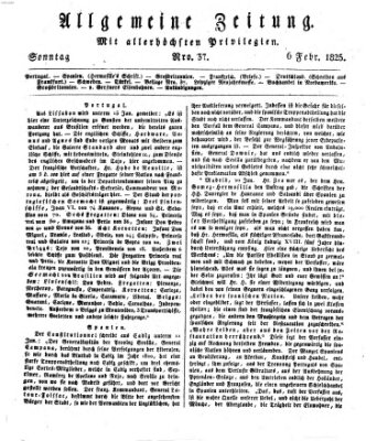 Allgemeine Zeitung Sonntag 6. Februar 1825