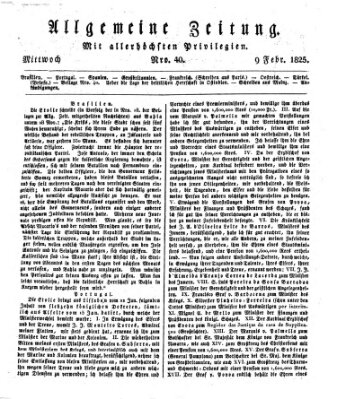 Allgemeine Zeitung Mittwoch 9. Februar 1825