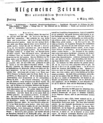 Allgemeine Zeitung Freitag 4. März 1825