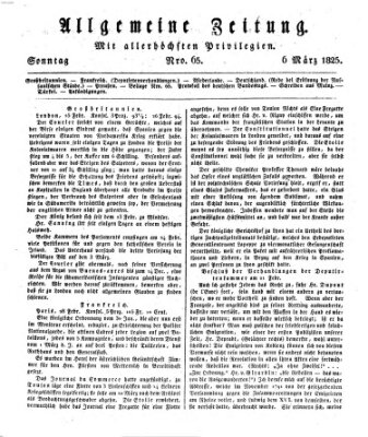 Allgemeine Zeitung Sonntag 6. März 1825