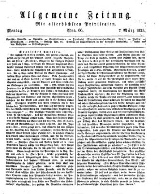 Allgemeine Zeitung Montag 7. März 1825