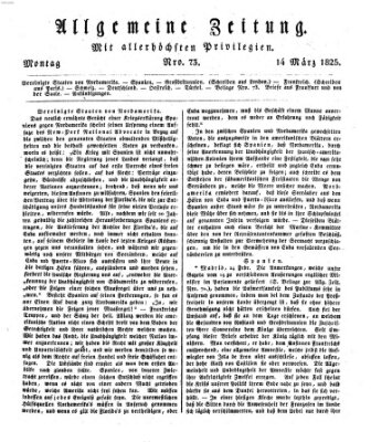 Allgemeine Zeitung Montag 14. März 1825