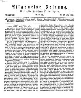 Allgemeine Zeitung Mittwoch 16. März 1825