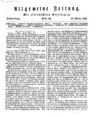 Allgemeine Zeitung Donnerstag 24. März 1825