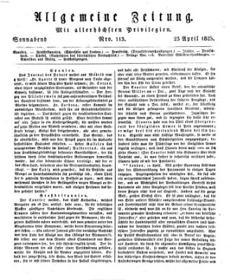 Allgemeine Zeitung Samstag 23. April 1825