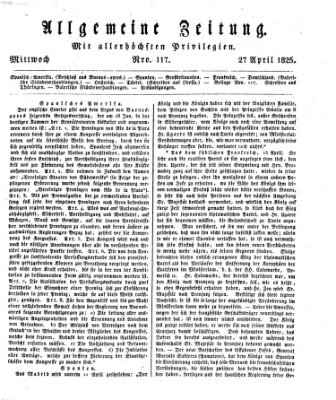 Allgemeine Zeitung Mittwoch 27. April 1825