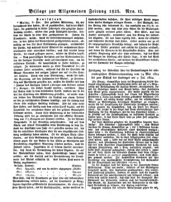 Allgemeine Zeitung Mittwoch 12. Januar 1825