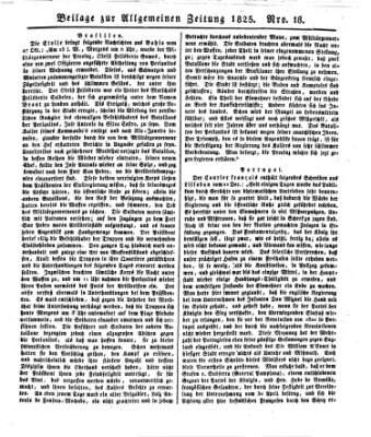 Allgemeine Zeitung Dienstag 18. Januar 1825