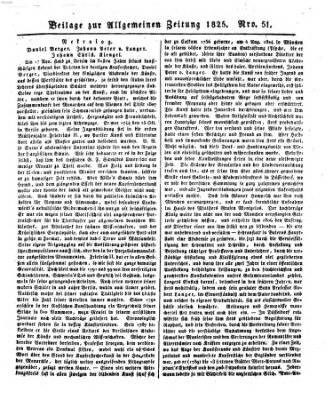 Allgemeine Zeitung Sonntag 20. Februar 1825