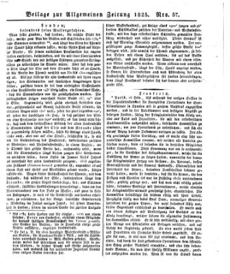 Allgemeine Zeitung Samstag 26. Februar 1825