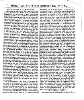 Allgemeine Zeitung Mittwoch 2. März 1825