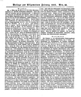 Allgemeine Zeitung Donnerstag 31. März 1825