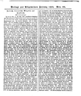 Allgemeine Zeitung Sonntag 10. April 1825